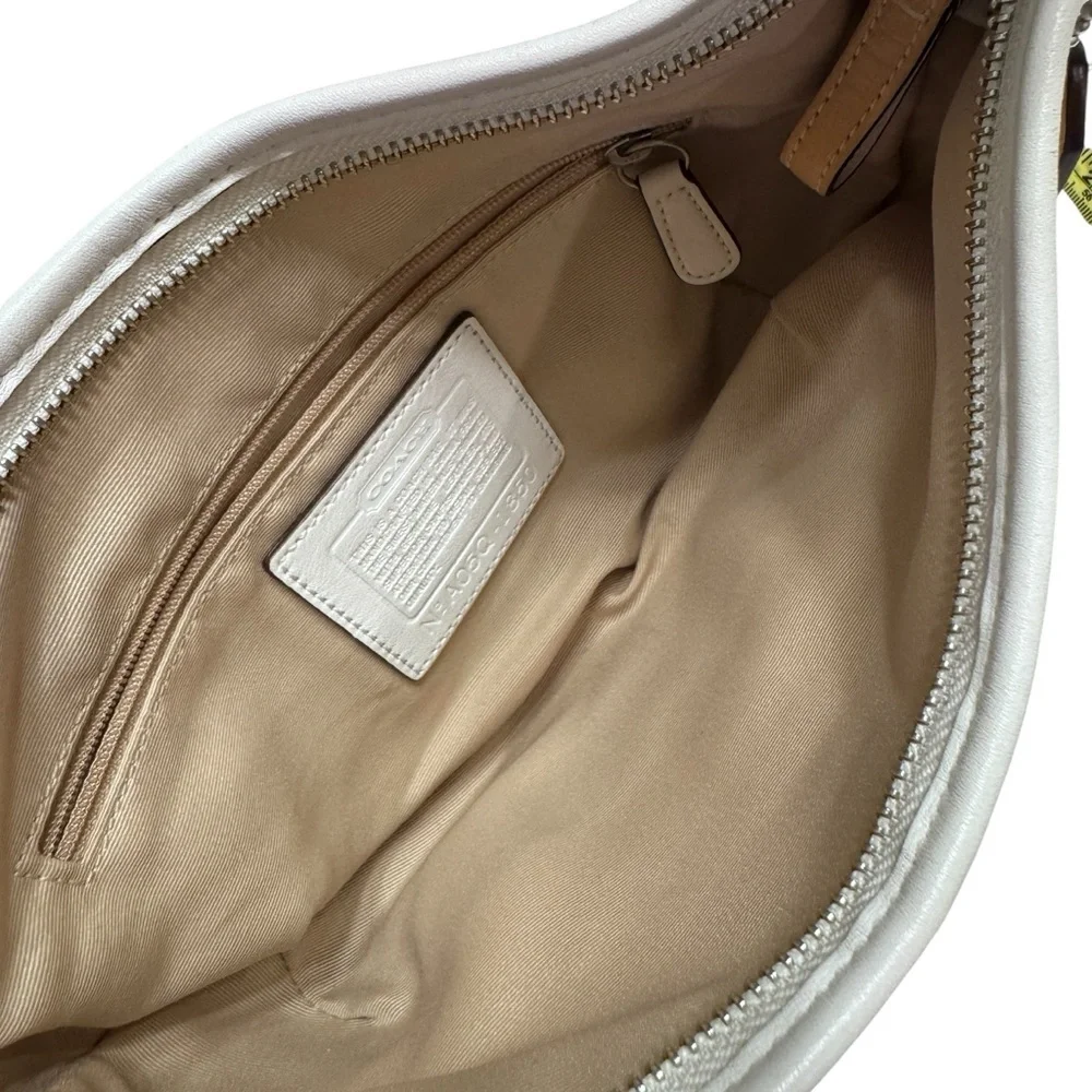VTG Limited Edition Coach Optic Signature C Hobo Shoulder Bag Y2K White Tan 1850